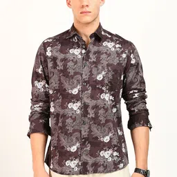 MARTIN SMITH Comfort Printed Cotton Spread Collar Long Sleeves Casual Shirt image 5