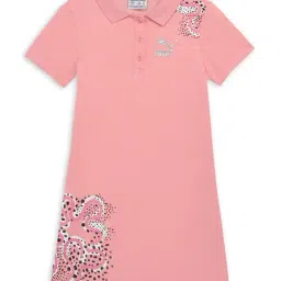 Puma Kids Smoothie Pink Cotton Printed Dress-image-52