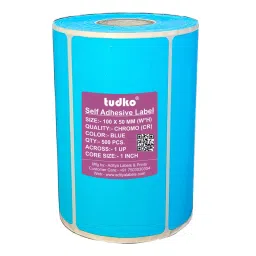 Tudko 100x50 mm 80 GSM 1 UP Self Adhesive Paper Label Blue-picture-18