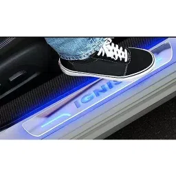 Auto Pearl Car Door Foot Step Led Sill/Scuff Plates Mirror Finish Silver Compatible For Maruti Suzuki Ignis (2017-2019), LEDSillPLATE_Sil_Ignis2017_19 (Set of 4) image 2