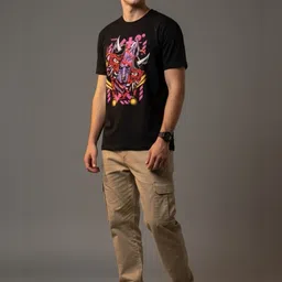 OUTLAWS Men Graphic Printed Regular Fit Round Neck Cotton T-shirt-picture-28