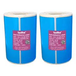 Tudko 100x100 mm 80 GSM 1 UP Self Adhesive Paper Label Blue (Pack of 2 Pcs)-picture-41