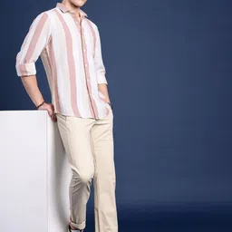 Mast & Harbour Men Standard Striped Casual Shirt image 2