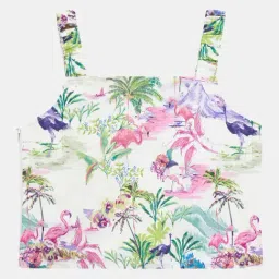 Guess White Printed Regular Fit Woven Top image 3