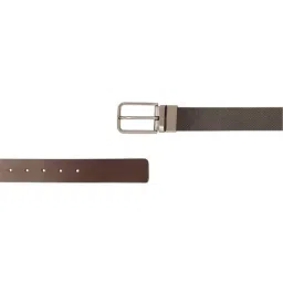 United Colors of Benetton Chocolate & Brown Healy Textured Leather Reversible Belt image 4