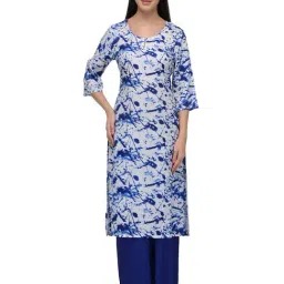 PATRORNA Blue & White Printed Kurta-image-47