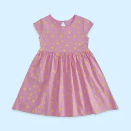 Pantaloons Junior Pink Cotton Printed Dress-image-95
