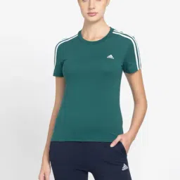 adidas Green Cotton Logo Print Sports T-Shirt-picture-36
