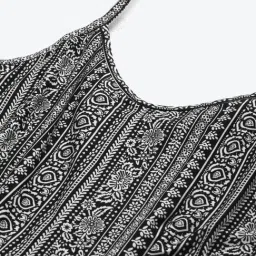 DODO & MOA Black Printed A-Line Dress image 4