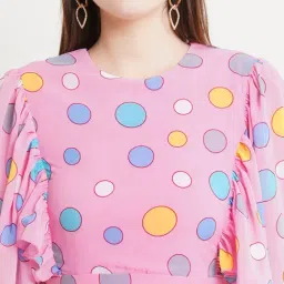 DODO & MOA Pink Printed A-Line Dress image 5