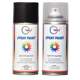VAI Spray Paint Can New Silky Silver and Gloss Clear 225 ml Can Each for Maruti Suzuki Cars with Scratch Filler Putty Grey 200 g, 1 Putty Abrasion Tool and 320 Grits Sandpaper image 2