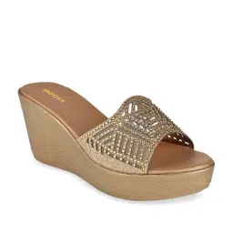 Rocia by Regal Women's Antique Gold Casual Wedges-image-16