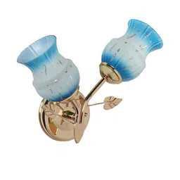 Somil Premium Designer Glass Wall / Night Lamp Elegant & Stylish Dcor Accent for Modern Interiors, color- Firozi, White, Size,- 27.5 X 14.5 X 34 CM-image-10