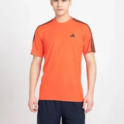 adidas Essentials Bright Red Regular Fit Striped Training T-Shirt-picture-20