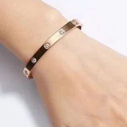 DressBerry Set Of 2 Rose Gold-Plated American Diamond Studded Kada Bracelet image 5