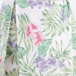 PURYS White & Green Printed Wide Leg Trousers image 5