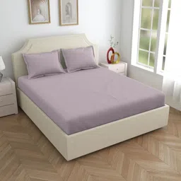 Salona Bichona Grey 300 TC King Bedsheet with 2 Pillow Covers image 1