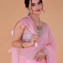 NEGRONI Woven Design Zari Saree With Unstitched Blouse image 3