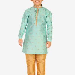 Pro-Ethic Style Developer Kids Light Green Printed Full Sleeves Kurta with Pyjamas-picture-41