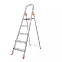 Bathla Carbon Ladder 5 Step 3.6 Ft (110 cm) Aluminium Silver & Orange-picture-6