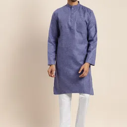 Anug by SOJANYA Men Blue Kurta with Churidar-image-84