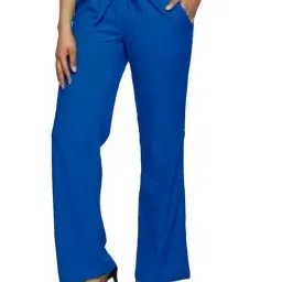 PATRORNA Blue High Rise Relaxed Fit Paperbag Culottes Trousers-picture-10