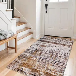 LUXEHOME INTERNATIONAL Gold-Toned Abstract Anti-Skid Nylon Carpet-picture-14