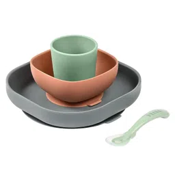 Beaba Silicone Suction Meal Set Mineral - Pack Of 4-picture-21