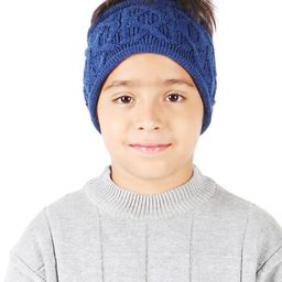 bharatasya BHARATASYACable Knit WoolenEar warmer Headband With Rolled Edges -Blue-picture-26