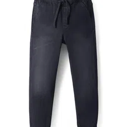 Pine Kids Denim Woven Full Length Washed Jeans - Black-image-83