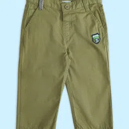 Pantaloons Baby Cotton Solid Trousers - Olive Green-picture-19
