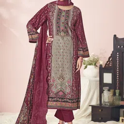 Stylee LIFESTYLE Printed Pure Cotton Unstitched Dress Material-image-88