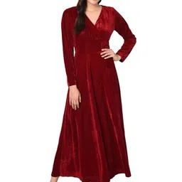 WESTCHIC Women Solid Fit & Flare Maxi Dress-picture-12