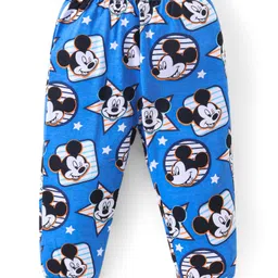 Babyhug Disney Single Jersey Knit Full Sleeves Night Suits with Stripes & Mickey Mouse Graphics Pack of 2 - Orange & Blue image 4