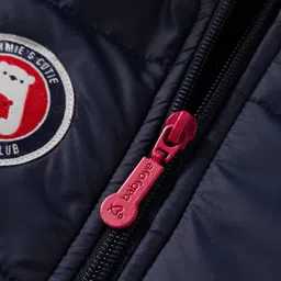 Babyoye Woven Full Sleeves Padded Hooded Jacket With Pockets - Navy Blue & Red image 4