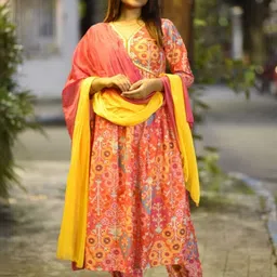 KALINI Women Floral Printed Empire Gotta Patti Kurta with Trousers & With Dupatta-picture-29