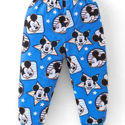 Babyhug Disney Single Jersey Knit Full Sleeves Night Suits with Stripes & Mickey Mouse Graphics Pack of 2 - Orange & Blue image 5