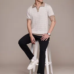 French Connection Knitted Polo Collar Bio Finish T-shirt image 5