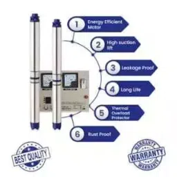 Ashirwad 1 HP 10 Stage Borewell Submersible Pump with Control Panel, 30 m Sub Wire and Safety Cable image 5