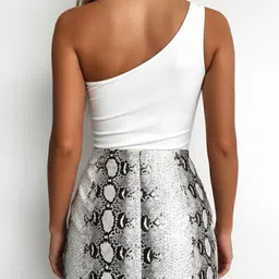 HERE&NOW Women White One Shoulder Sleeveless Causal Tops image 4