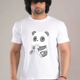 HESHA Graphic Printed Round Neck Pure Cotton Relaxed Fit T-Shirt-image-8