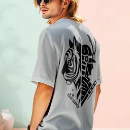 AUSK Graphic Printed Round Neck Drop Shoulder Sleeves Oversized Pure Cotton T-shirt-picture-54