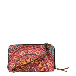 Mona B Mandala Pink Printed Zip Around Wallet for Women-picture-13