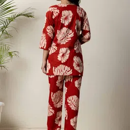 R RANAK CREATION Women Printed Pure Cotton Top With Trouser Co-Ords image 5