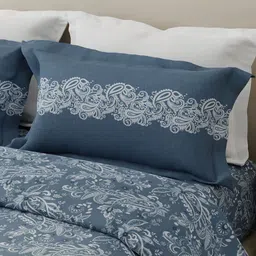 Layers Grey Ethnic Motifs 120 TC Queen Bedsheet with 2 Pillow Covers image 5