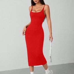 Mast & Harbour Women Square Neck Bodycon Midi Dress-picture-25