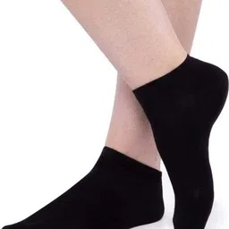 Akeeta Pack of 3 Black Lycra Plain Ankle Socks image 2