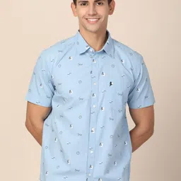 MERCHANT MARINE Men Standard Slim Fit Sheer Printed Casual Shirt-image-51
