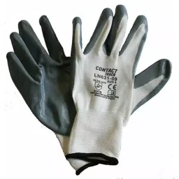 Liscombe Contact Touch White Nylon Work Gloves Size 7 Nitrile Coating, LN631-07-picture-25
