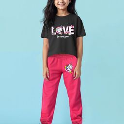YK X Trampoline Girls Printed Top With Track Pant-picture-25